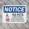Signmission No Pets Service Animals Allowed, 24 in W x Rectangle, Plastic OS-2PACK-NS-P-1824-L-16175 - alternate 2